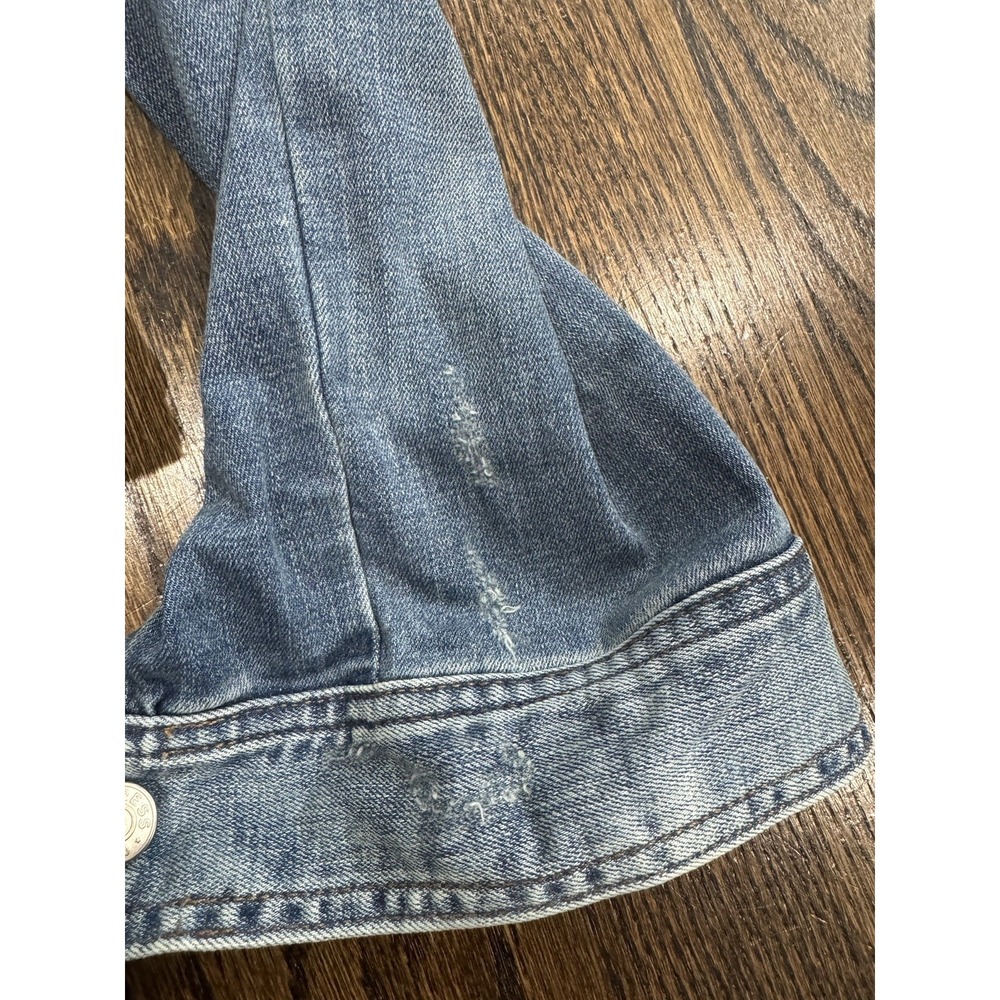 Women's Express Studded Distressed Denim Jacket Size S - Picture 6 of 12